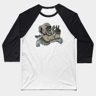 Peace Gorilla Baseball T-Shirt